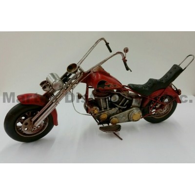 Moto en métal vintage Chopper Rouge